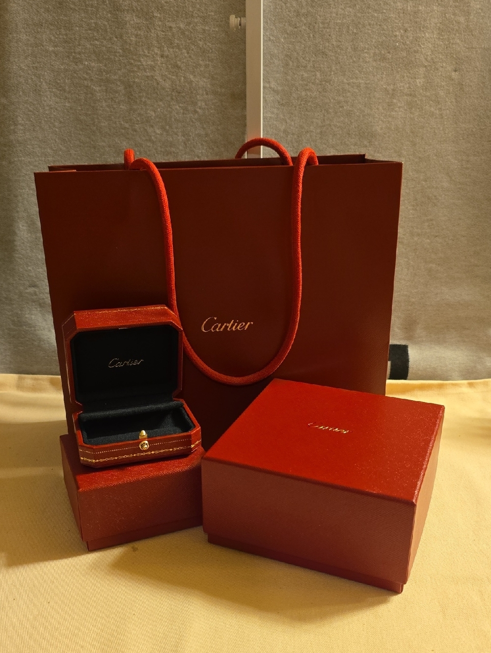 Cartier Red Gift Bag and Jewelry Boxes Set